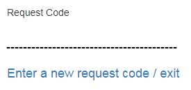 Enter a New Request Code