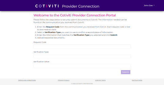 Provider Connection Web Page